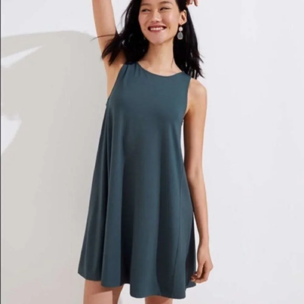 LOFT Bar Back Sleeveless Swing Dress